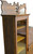 SOLD Oak Bookcase Slant Top Secretary Desk with bevel Mirror