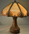 SOLD Caramel Slag Glass Panel Lamp – Handel Type