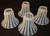 SOLD Set of 4 Rare Opalescent Stipple Ray Lamp Shades