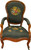 SOLD Victorian Gentlemen’s Carved Arm Chair with Needlepoint Seat & Back
