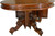 SOLD Victorian Round Walnut Dining Table w/ Carved Skirt Split Base 3 Leaves