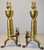 SOLD Pair of Brass Chippendale Andirons