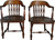SOLD Pair of Walnut Lawyers Bankers Arm Chairs