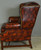 SOLD Leather Chippendale Wingback Chair by North Hickory