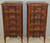 SOLD Pair of Walnut Carved Five Drawer Marble Top Bedside Stands – Outstanding