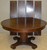 SOLD Mahogany Empire 54 Inch Round Dining Table with 4 Factory Leaves in Crate