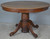 SOLD Round Oak Claw Foot Victorian Banquet Table w/4 Leaves – Opens 100 Inches