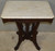 SOLD Antique End Table, Antique Walnut Victorian Carved Marble Top Parlor Stand