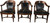 SOLD Set of 3 Matching Mahogany & Leather Office Chairs by Derby