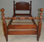 SOLD Pair of Mahogany Twin Size Cannonball Poster Beds