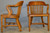 SOLD Pair of Oak Barrel Back Lawyers Bankers Arm Chairs