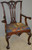 SOLD Mahogany Chippendale Centennial Carved Arm Chair w/ Great Needlepoint