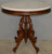 SOLD Victorian Oval Marble Top Carved Parlor Stand