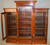 SOLD Antique Victorian Triple Door Burl Walnut Bookcase