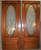 SOLD Mahogany Bevel Oval Leaded Doors Double Doorway