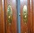 SOLD Mahogany Bevel Oval Leaded Doors Double Doorway