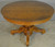 SOLD Victorian Round Oak Carved Dining Table – 2 Leaves