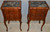 SOLD Pair of Walnut Carved Marble Top Nightstands