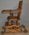 SOLD Antique Children’s Heavily Carved Up and Down High Chair Stroller Oak