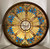SOLD Round Leaded Stain Glass window with Dove