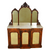 Burl Walnut Inlaid Marble Top Sideboard