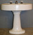 SOLD Antique Pedestal Sink, Antique Victorian Oval Porcelain Pedestal Sink by Standard