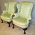 SOLD Pair of Ball and Claw Chippendale Wing back Arm Chairs