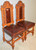 SOLD Carved Oak Leather Barley Twist Chairs