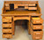 Victorian Oak Roll Top Desk -  Raised Panel - Grand Rapids Interior View