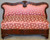 Upholstered Flame Mahogany Window Seat Hall Bench Settee