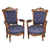 SOLD PAIR OF AESTHETIC MOVEMENT CARVED WALNUT ARMCHAIRS