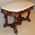 SOLD Antique Accent Table, Antique Spectacular Victorian Marble Top Center Table with Ladies Heads