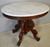 SOLD Antique Accent Stand, Antique Victorian Carved Oval Marble Top Parlor Table