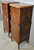 SOLD Antique Nightstands, Pair of Marble Top Inlaid Lingerie Ladies Chests