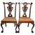SOLD Antique Victorian Side Chairs, Mahogany Carved Chippendale Pair of 2