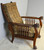 SOLD  Antique Oak Morris Chair, Barley Twist Claw Foot Reclining Chair