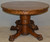 SOLD Antique Round Oak Lion Head Dining Room Table with One Leaf