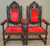SOLD Antique Throne Chairs, Pair of Heavily Carved Lion Head Parlor Chairs