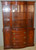 SOLD Antique China Cabinet, Mahogany Drexel Curved Glass Breakfront Cabinet