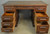 SOLD Antique Banker's Desk, Victorian Oak Raised Panel Lawyer’s Desk 54 inches