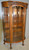 SOLD Antique China Cabinet, Oak Carved Triple Curved Glass China Closet
