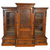 SOLD Antique Bookcase, Victorian Burl Walnut Breakfront Triple Door Bookcase