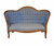 SOLD Antique Sofa, Victorian Finger Carved Couch, Blue Fabric
