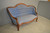 SOLD Antique Sofa, Victorian Finger Carved Couch, Blue Fabric