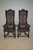 SOLD Unusual & Rare Oak Wing Back Throne Chairs - Carved Figural Details