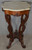SOLD Antique Victorian Marble Top Hand Carved Turtle Top Parlor Stand