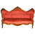 SOLD Antique Victorian Carved Red Sofa