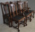 SOLD Antique Set of 6 Oak Empire Foot Dining Chairs