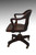 SOLD Mahogany Bankers Lawyers Swivel Tilting Office Chair