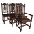 SOLD Antique Set of Six Heavily Carved Oak Dining Chairs